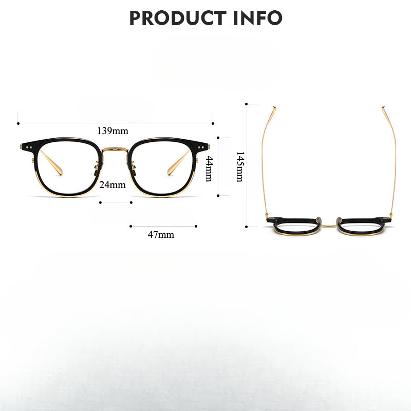 Elior Titanium Vintage Square Eyeglasses Frames