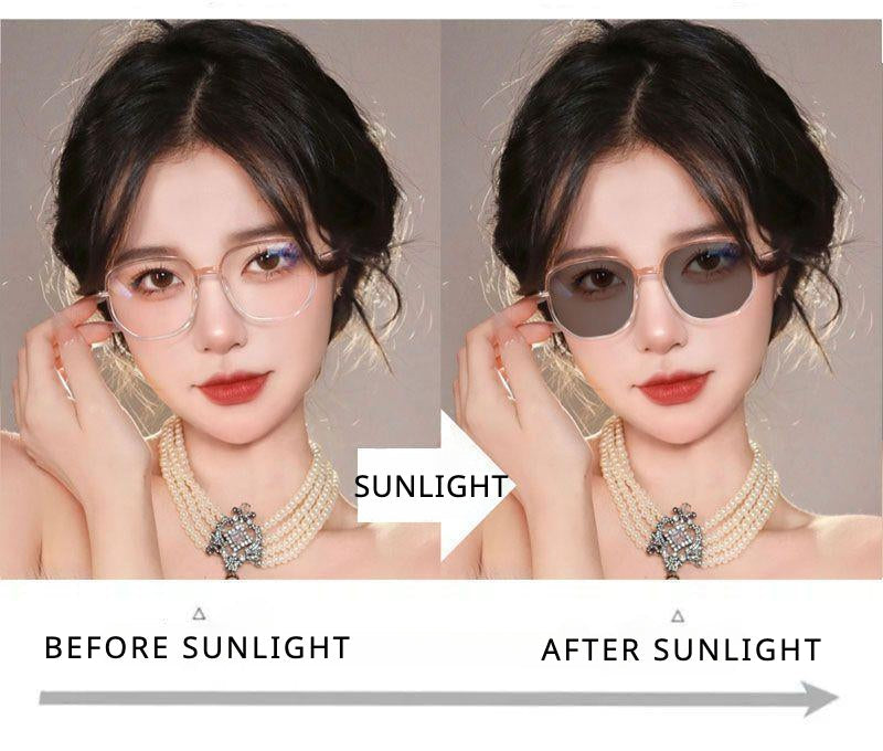 Photochromism anti-blue light presbyopia glasses