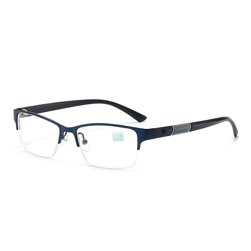 Metal alloy half frame reading glasses