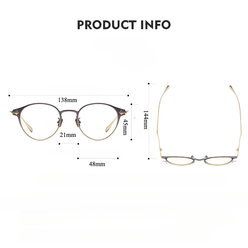 Titanium Vintage Oval Eyeglasses Frames respect-dome