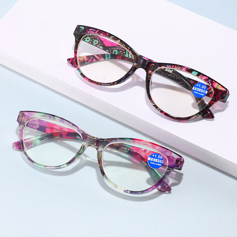 Pattern printed hd anti-blue light reading glasses