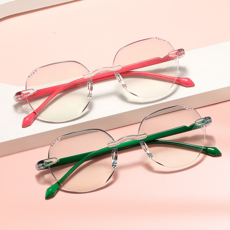 Lightweight frameless anti-blue light reading glasses