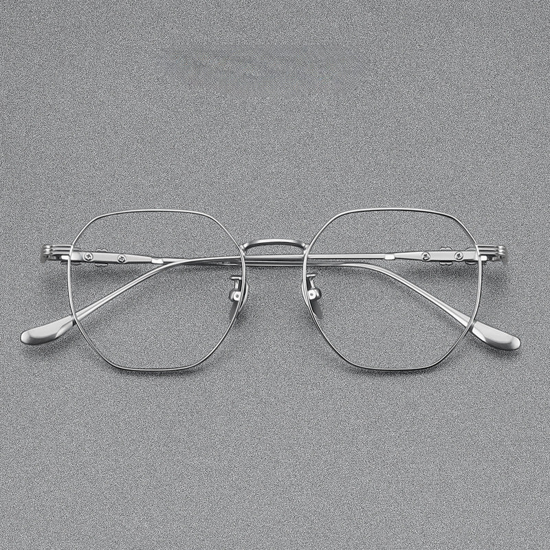 Titanium Geometric Glasses Frame 122205