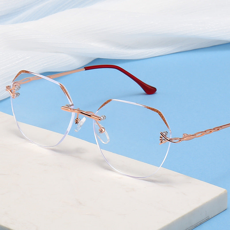 Hollow temple anti-blue light reading glasses