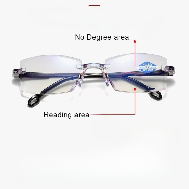 Smart zoom anti-blue reading glasses