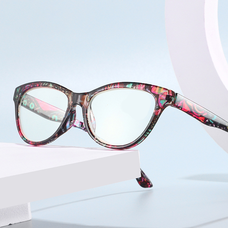 Pattern printed hd anti-blue light reading glasses