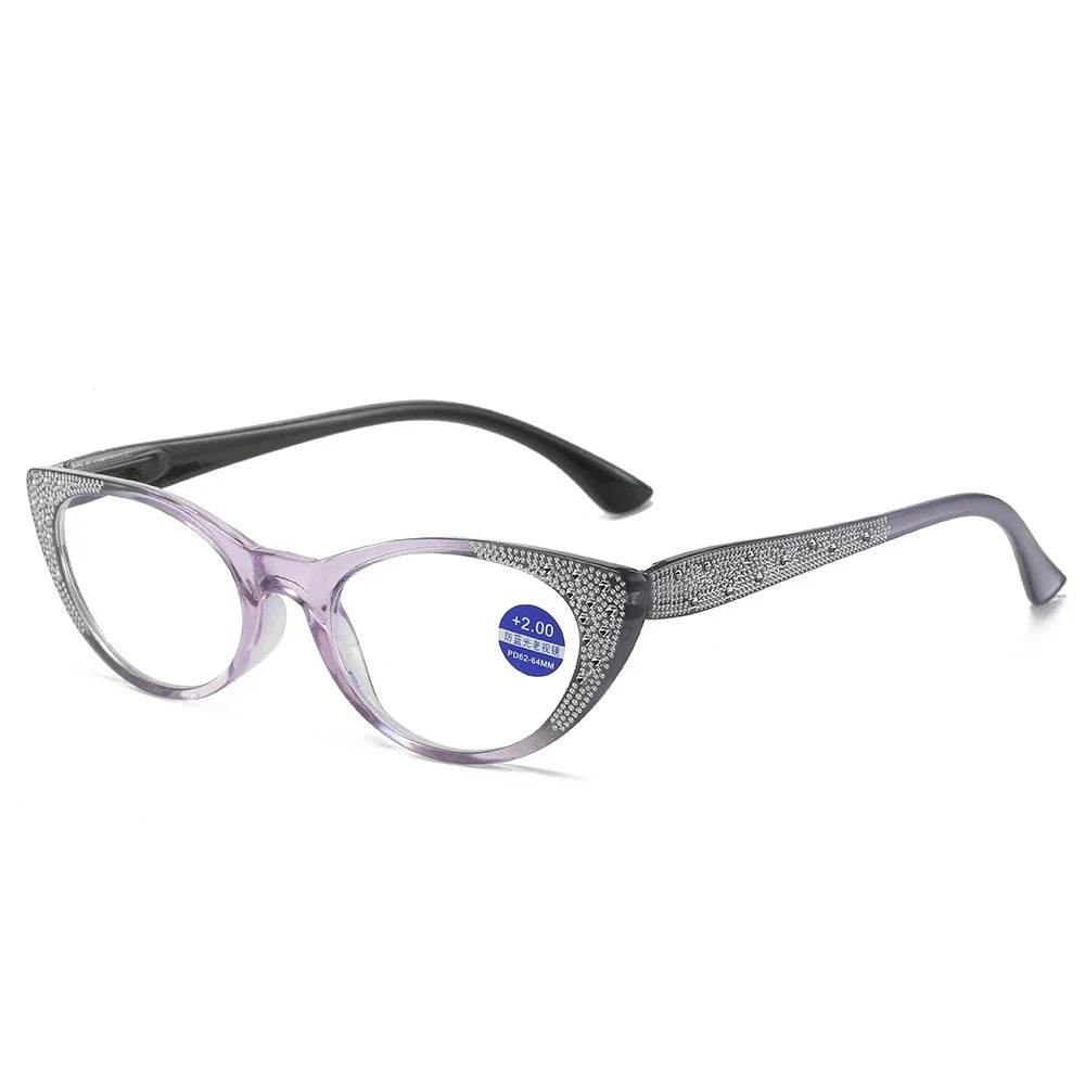 Diamond anti-blue light presbyopia glasses