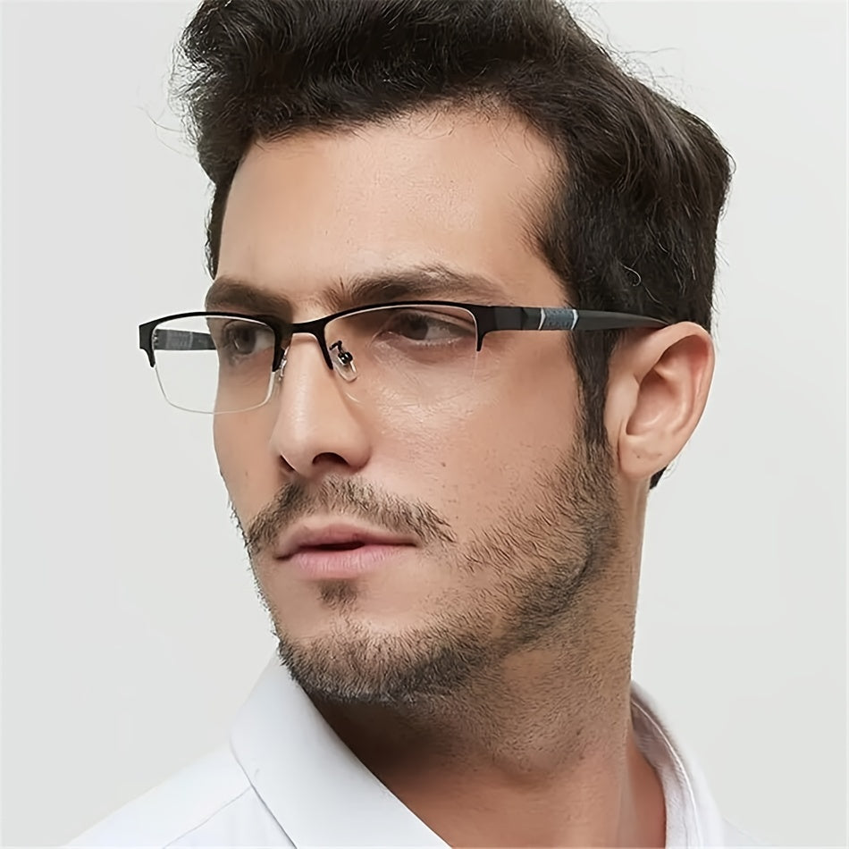 Metal alloy half frame reading glasses