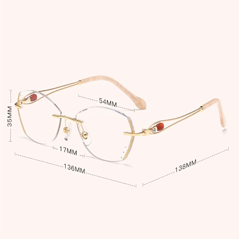 Frameless anti-blue light reading glasses