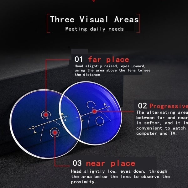 Progressive far and near reading glasses