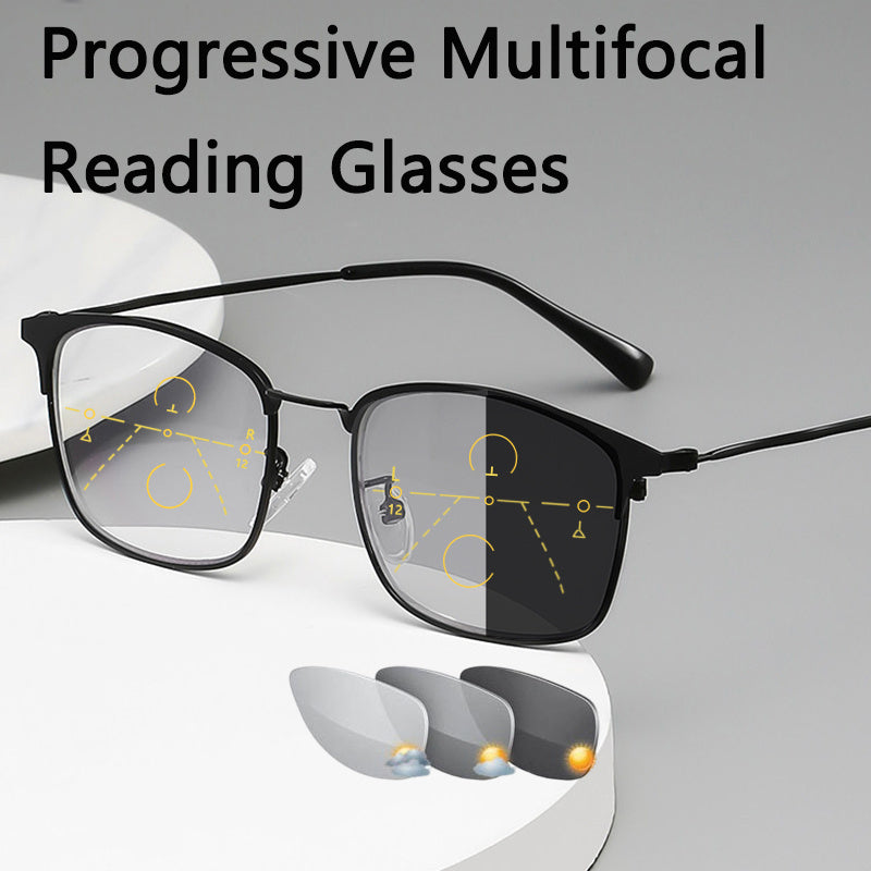 Progressive bifocal multifocal reading glasses