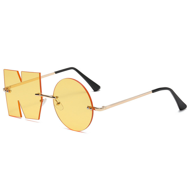 ALPHABET-SHAPED RIMLESS SUNGLASSES