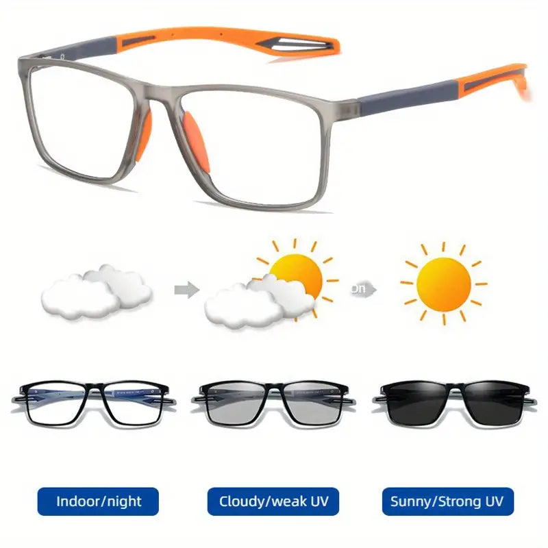 Sports intelligent photochromic nearsighted glasses