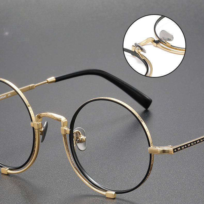Kadir Titanium Vintage Round Eyeglasses Frames