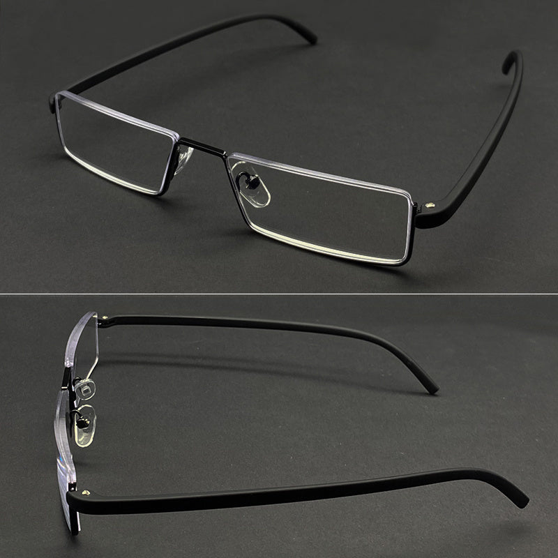 Blue light reading metal square glasses