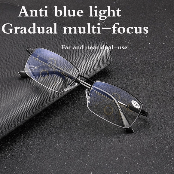 Progressive far and near reading glasses