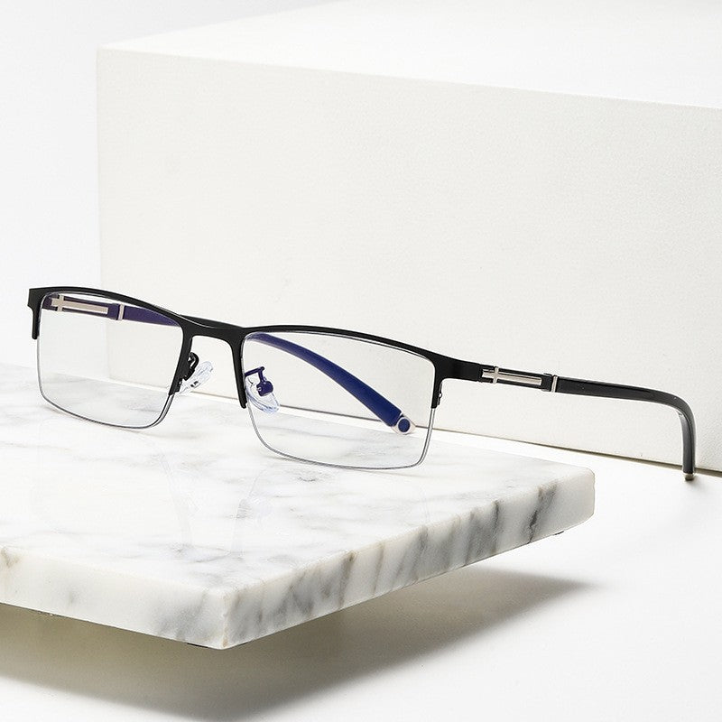 Half-frame anti-blue light reading glasses