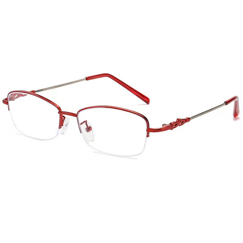 Square half frame reading glasses