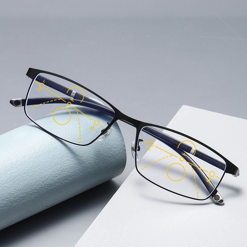 Half-frame anti-blue light reading glasses