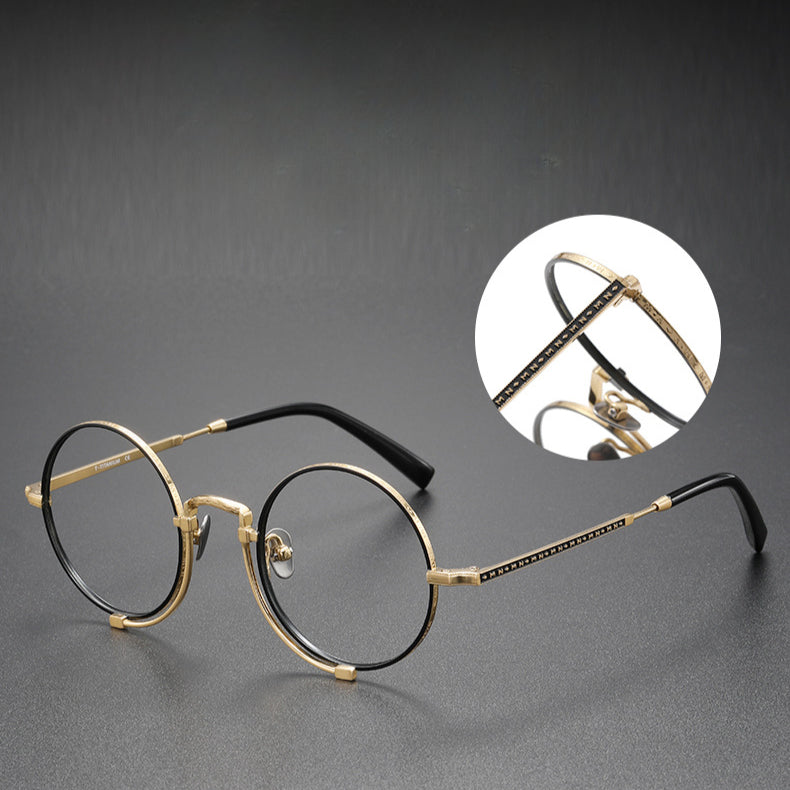 Kadir Titanium Vintage Round Eyeglasses Frames