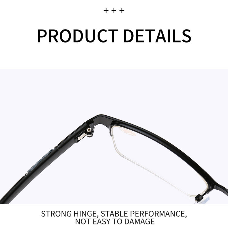 Metal alloy half frame reading glasses