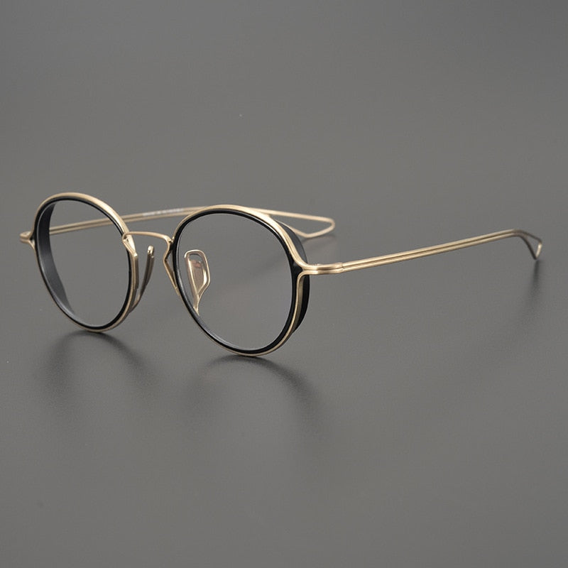 Gene Retro Round Titanium Ultra-Light Glasses Frame