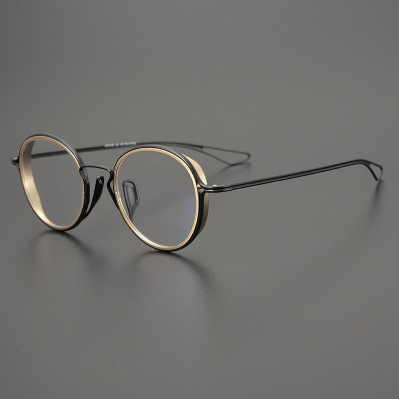 Gene Retro Round Titanium Ultra-Light Glasses Frame