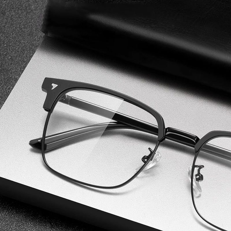 Half-frame anti-blue light reading glasses