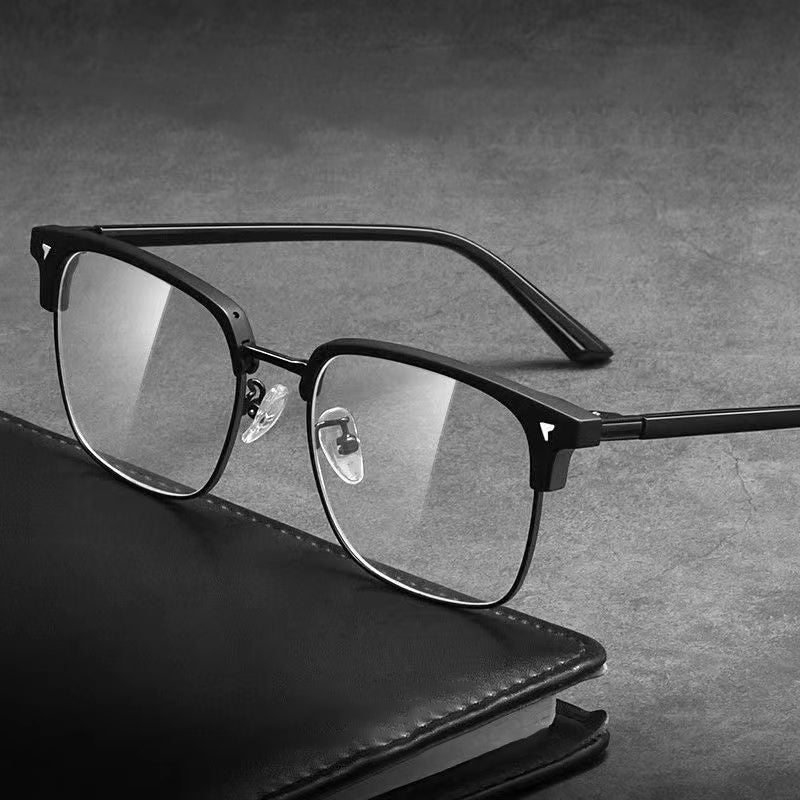 Half-frame anti-blue light reading glasses