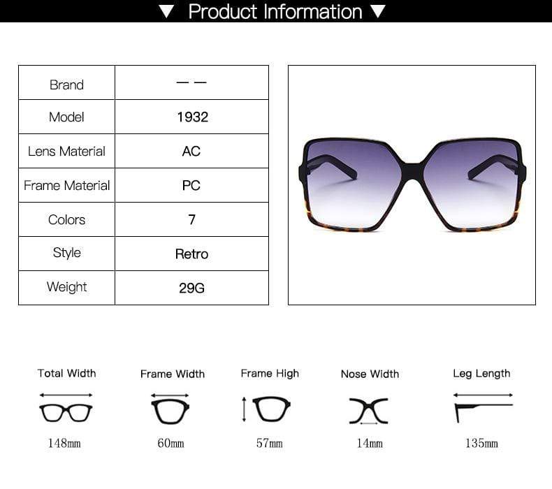 Oversize Gradient Merk Designer leopard Sunglasses