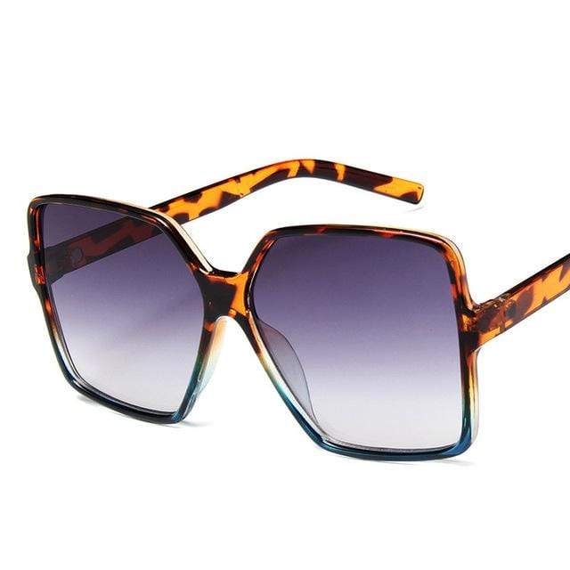 Oversize Gradient Merk Designer leopard Sunglasses