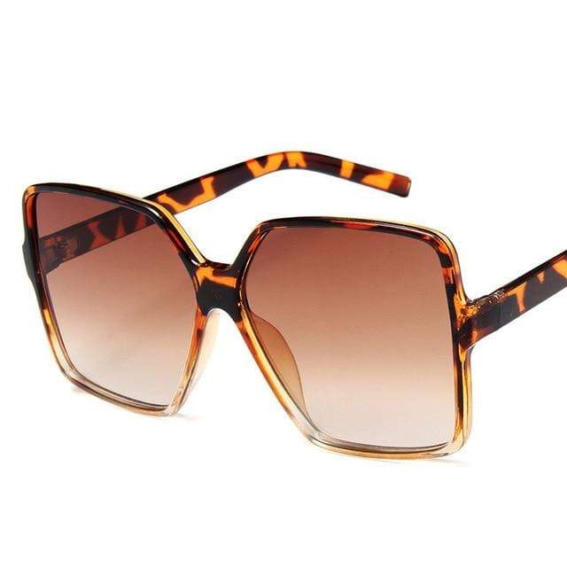 Oversize Gradient Merk Designer leopard Sunglasses