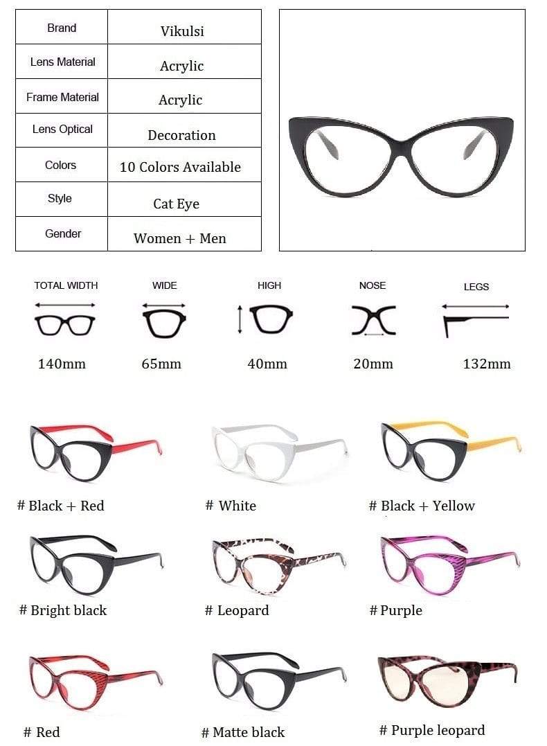New Sexy Transparent Cat Eye Optical Glasses
