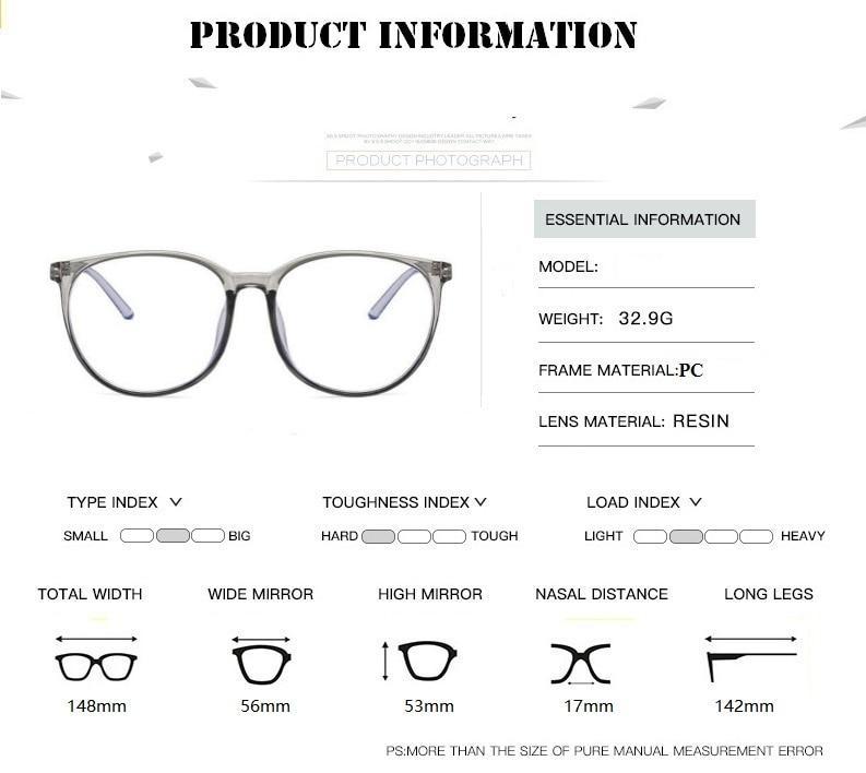 Oversized Anti Blue Light Computer Glasses