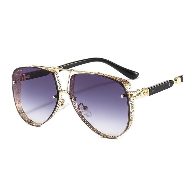 New Hollow Pattern Oval Sunglasses