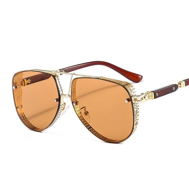 New Hollow Pattern Oval Sunglasses