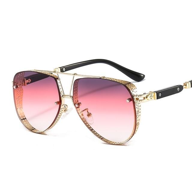 New Hollow Pattern Oval Sunglasses