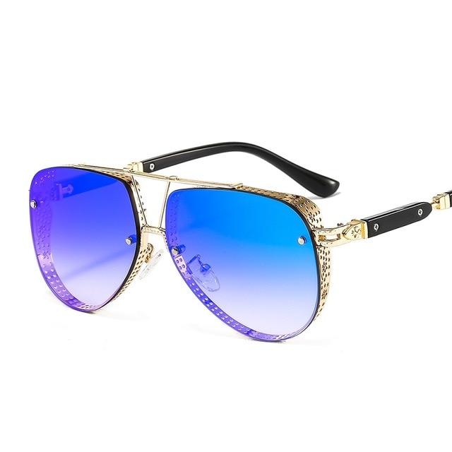 New Hollow Pattern Oval Sunglasses