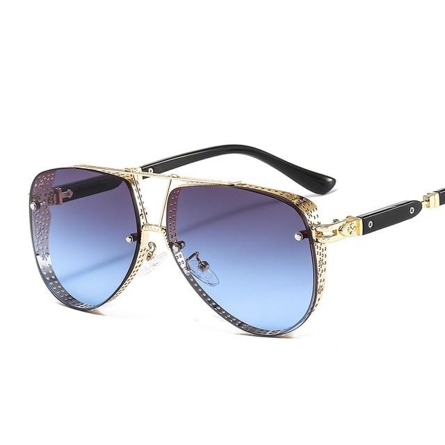 New Hollow Pattern Oval Sunglasses