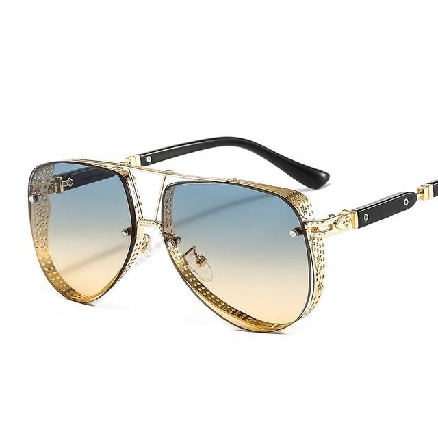 New Hollow Pattern Oval Sunglasses