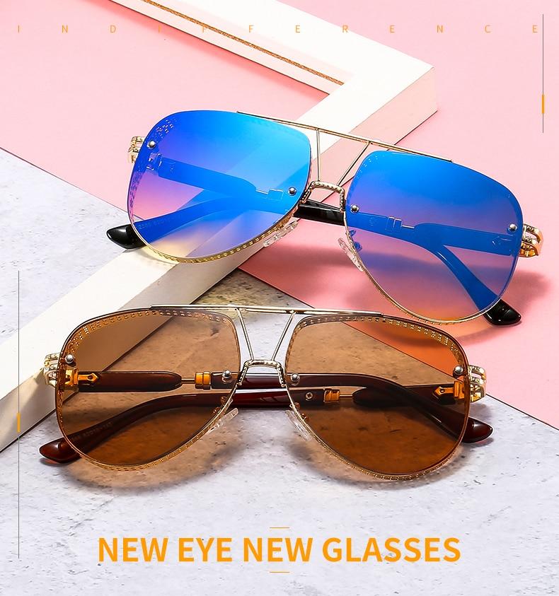 New Hollow Pattern Oval Sunglasses