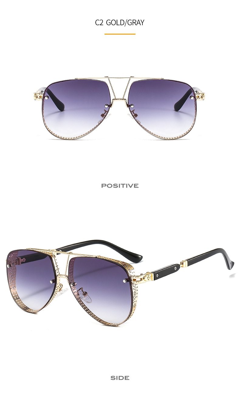 New Hollow Pattern Oval Sunglasses