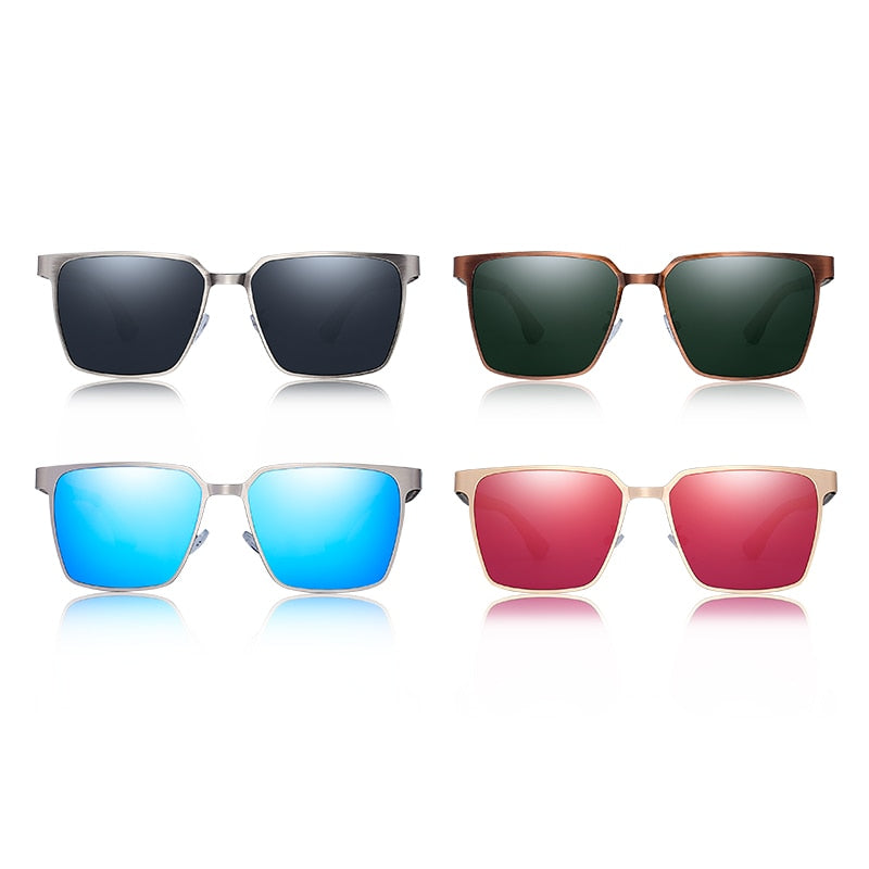 Men's Square Metal Frame Sunglasses