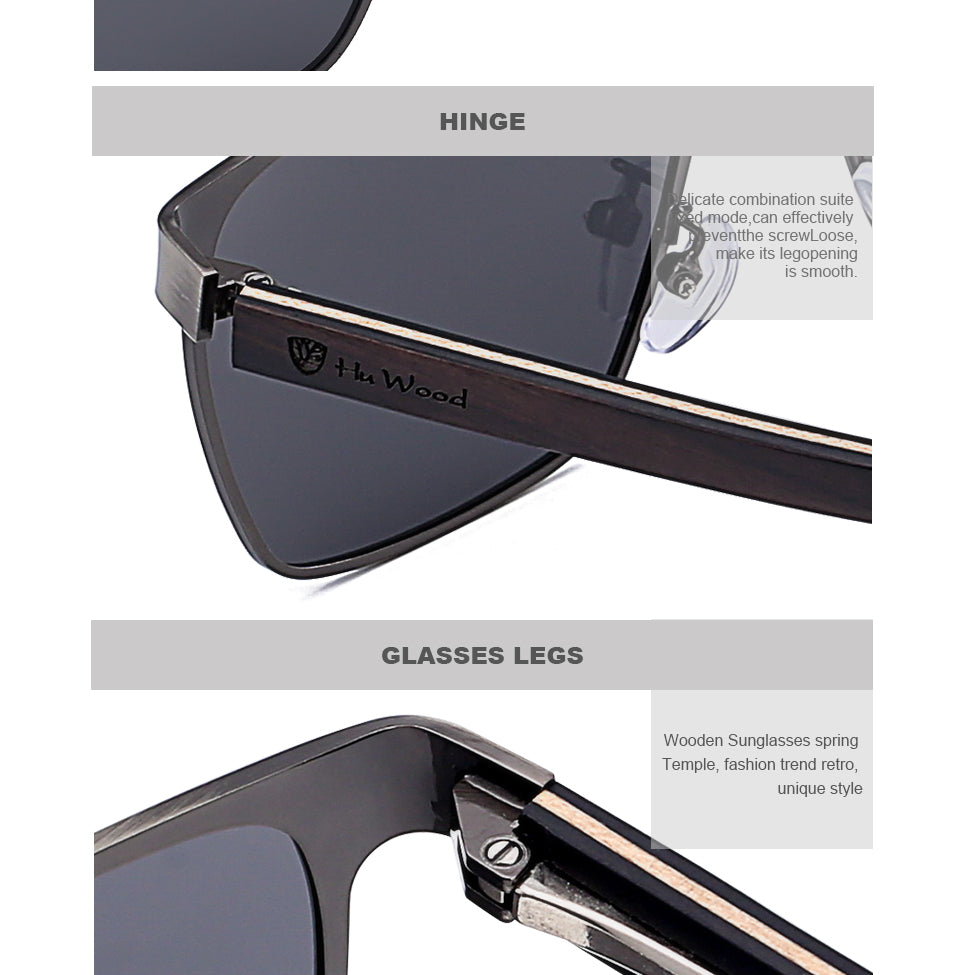 Men's Square Metal Frame Sunglasses