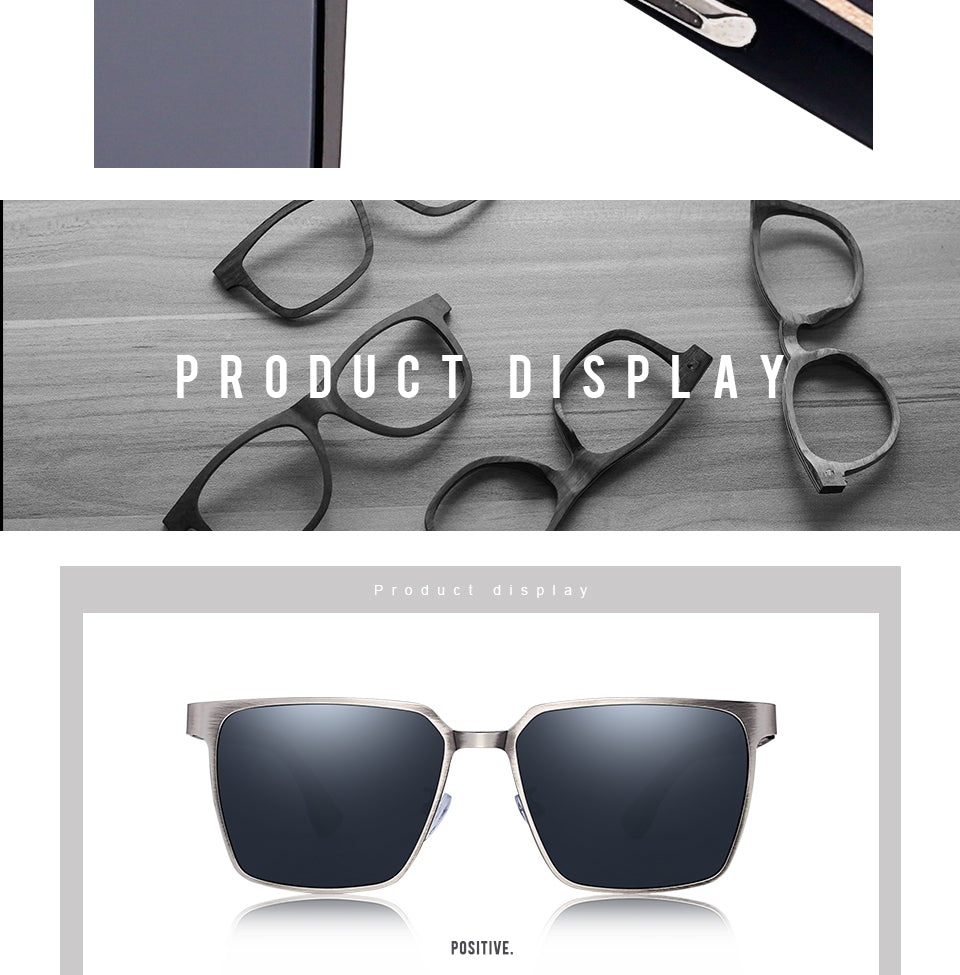 Men's Square Metal Frame Sunglasses