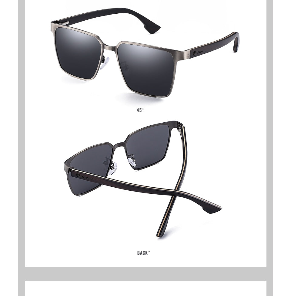 Men's Square Metal Frame Sunglasses