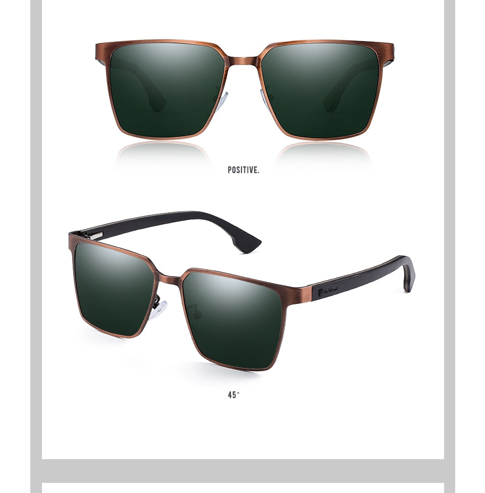 Men's Square Metal Frame Sunglasses