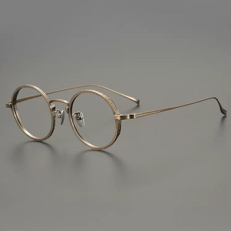 Salan Vintage Round Titanium Eyeglasses Frame