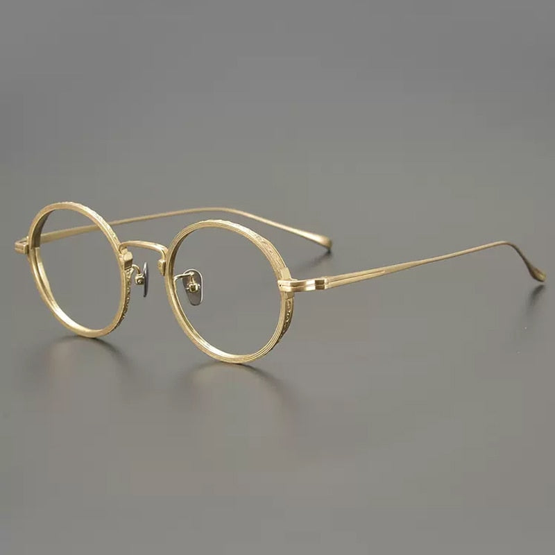 Salan Vintage Round Titanium Eyeglasses Frame
