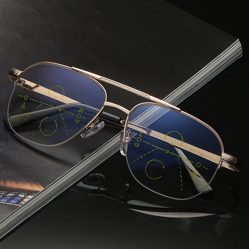 Retro metal anti-blue light reading glasses